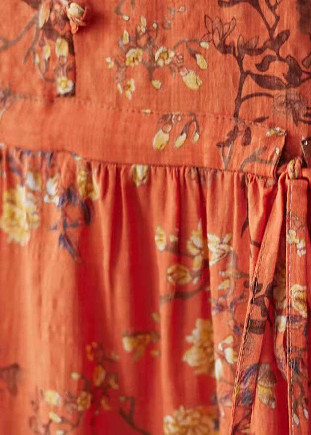 Beautiful white bamboo Pockets Print O Neck Dress - Image 6