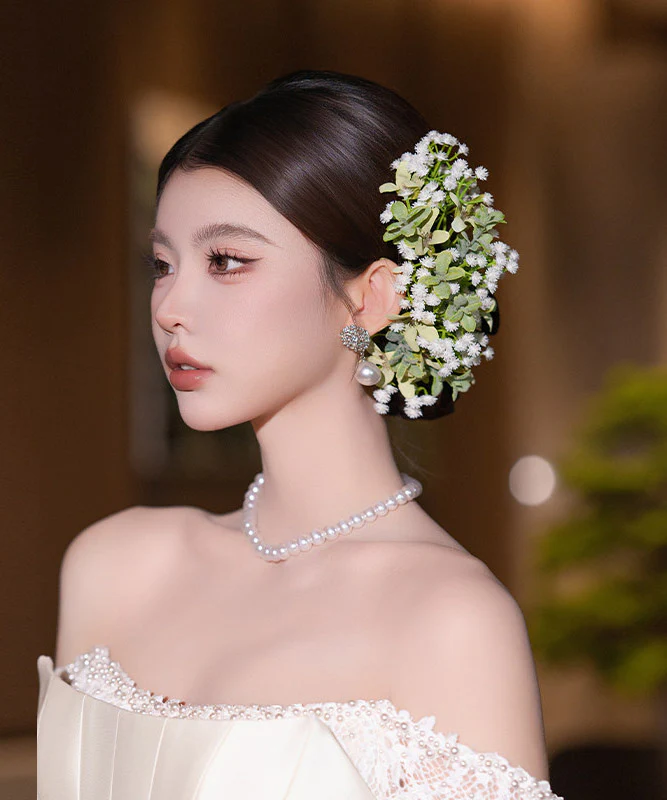 Beautiful White Gypsophila A Pair Hairpin - Image 3