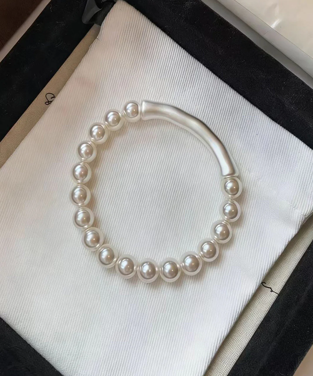 Beautiful White Pearl Bamboo Joint Bracelet - Image 3