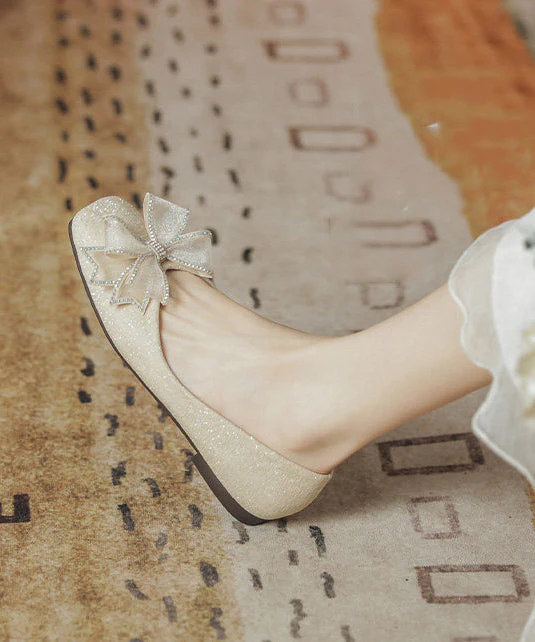 Beautiful White Sparkly Flat Shoes For Women Flats - Image 4