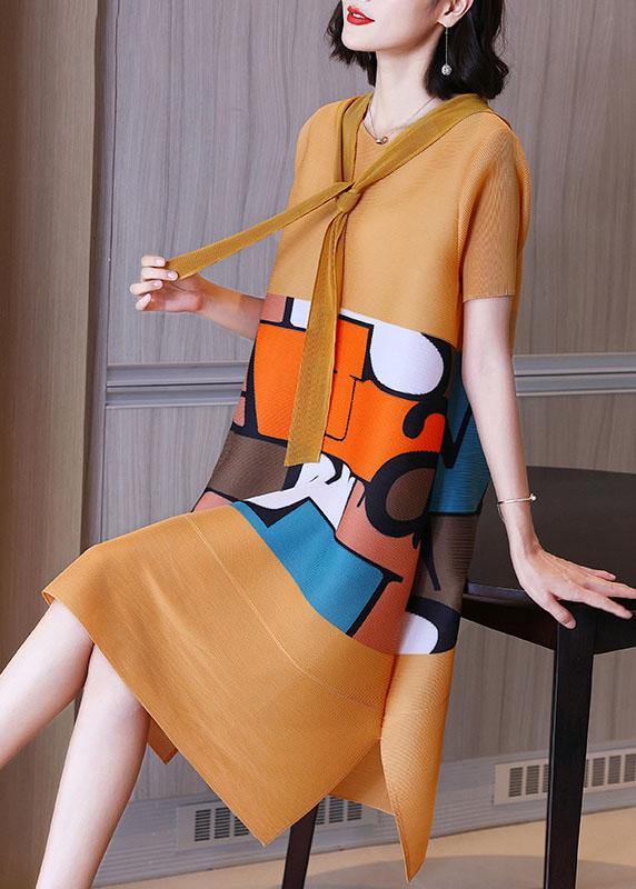 Beautiful Yellow hooded Print A Line Summer Dresses