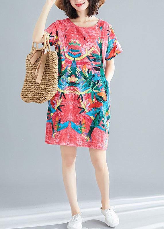 Beautiful Yellow Retro Print Summer Robe Dresses Short Sleeve - Image 2