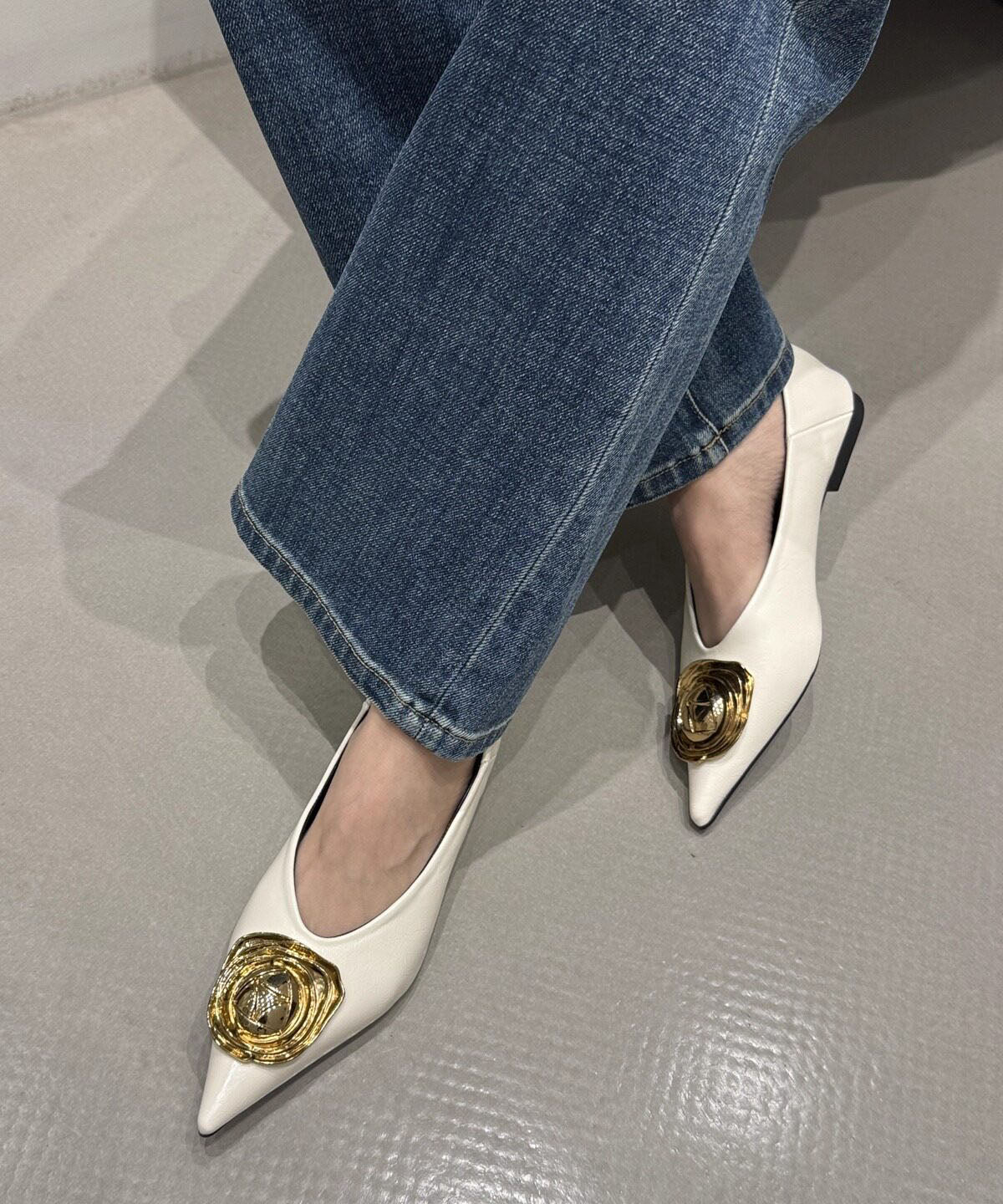 Black Faux Leather Boutique Splicing Flat Feet Shoes Pointed Toe - Image 3