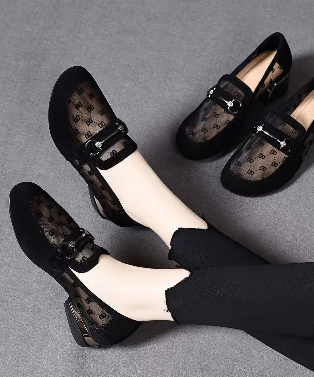 Black Flat Feet Shoes Faux Leather Chic Flat Shoes For Women - Image 4