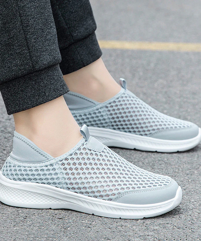 Black Flats Knit Fabric Elegant Hollow Out Flat Feet Shoes - Image 3