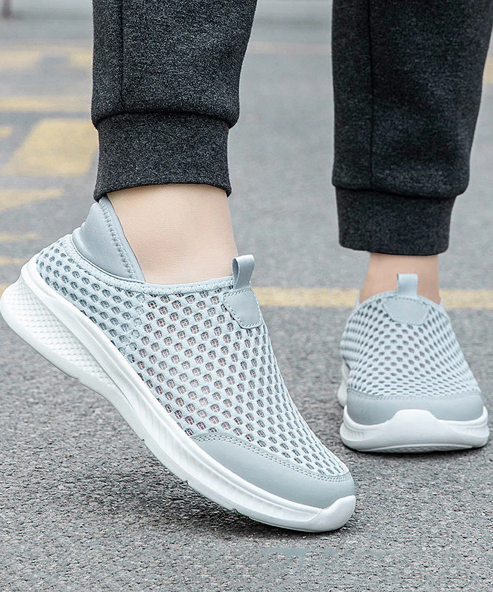 Black Flats Knit Fabric Elegant Hollow Out Flat Feet Shoes - Image 5