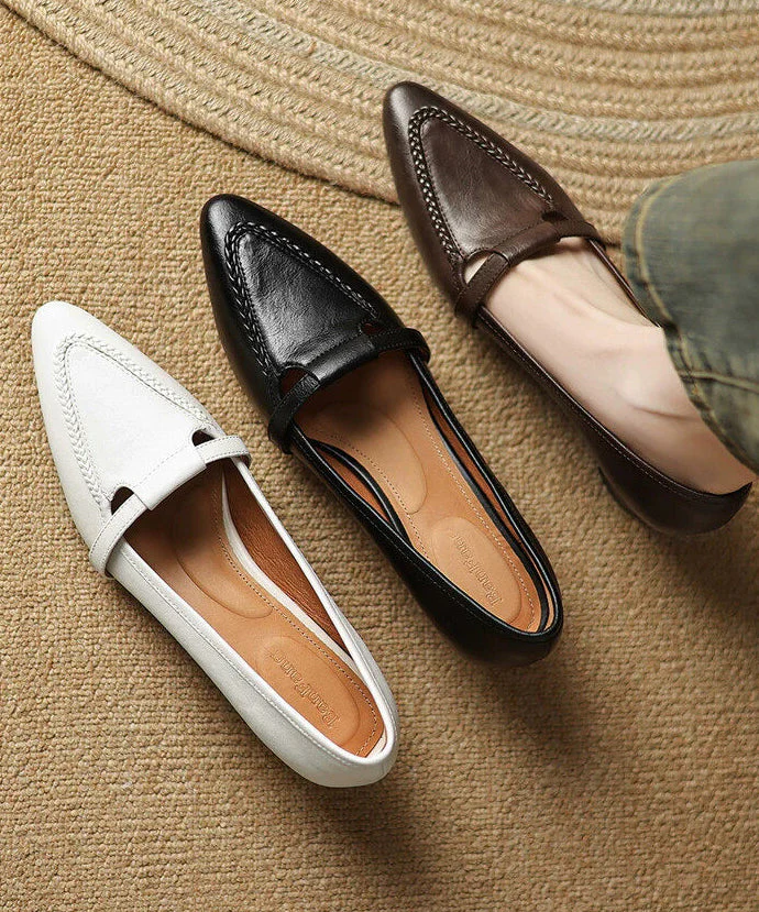 Black High Heels Chunky Genuine Leather Women High Heels - Image 5
