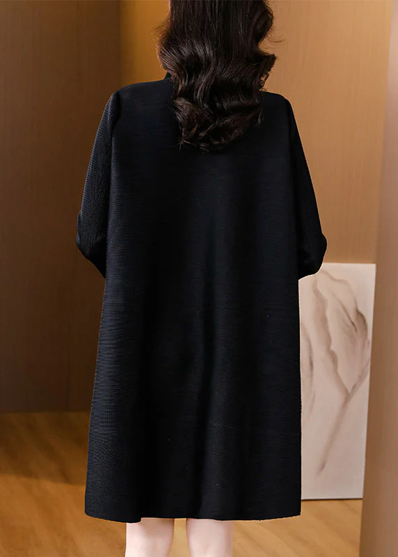 Black Peter Pan Collar Mid Shirts Dresses Fall - Image 4