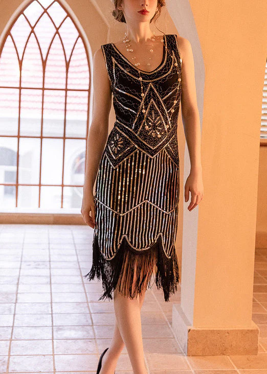 Black Sequins Dinner Dresses Tasseled Summer - Image 2
