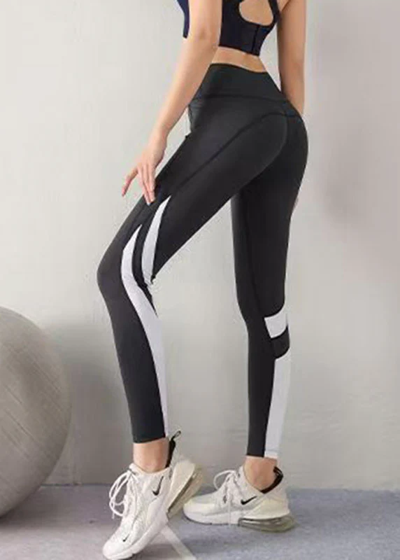 Black Tummy Control Capri Running Leggings - Image 3