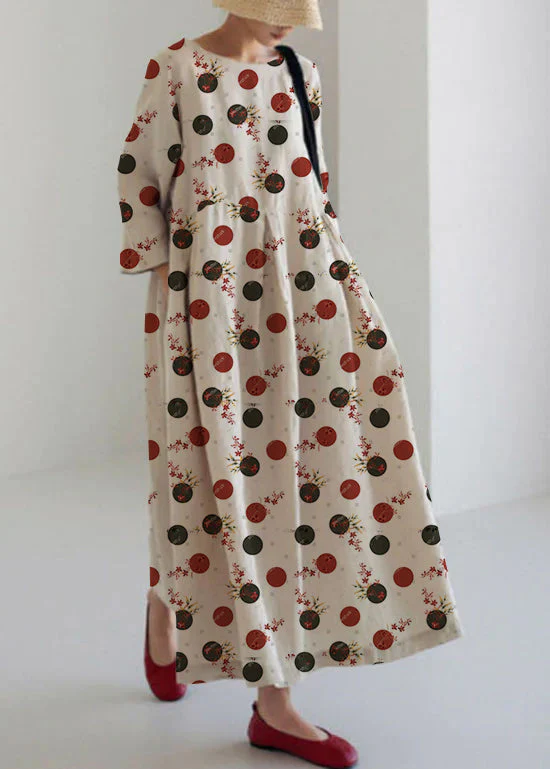 Blue lotus Cotton Dresses Pockets Patchwork Spring - Image 3