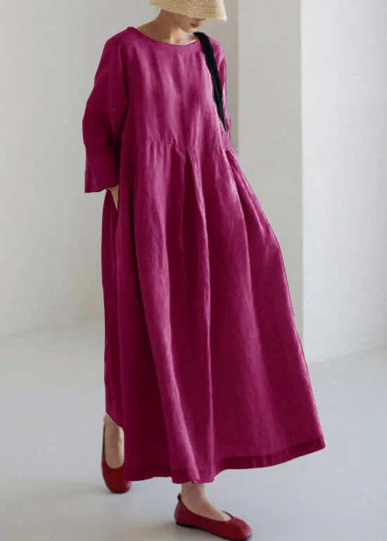 Blue lotus Cotton Dresses Pockets Patchwork Spring - Image 9