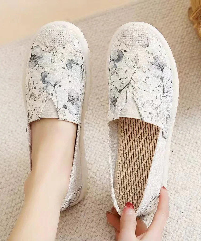 Blue Print Flat Feet Shoes Cotton Fabric Stylish Flat Feet Shoes - Image 4