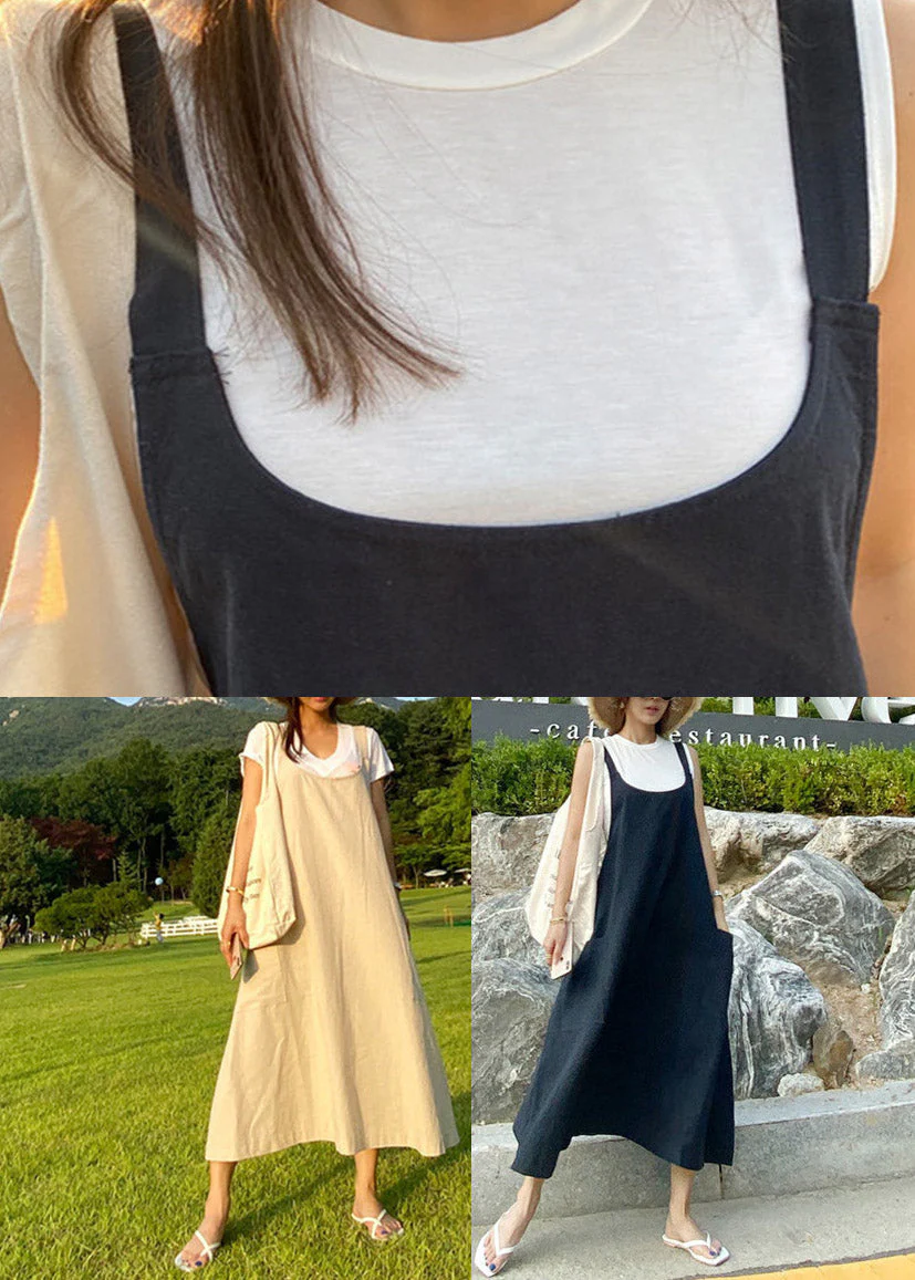 Bohemian Apricot U Neck Slim Maxi Dress Summer - Image 5