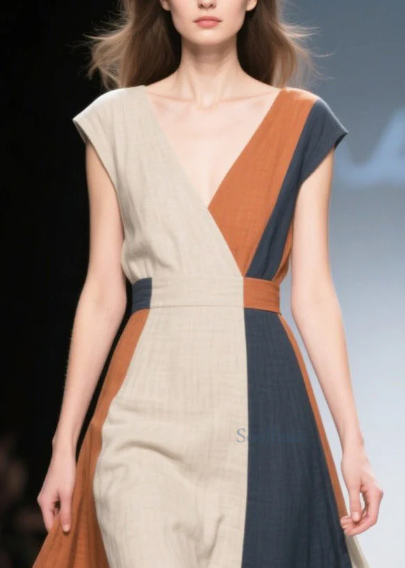 Bohemian Asymmetrical Patchwork Exra Large Hem Cotton Dress Summer - Image 2