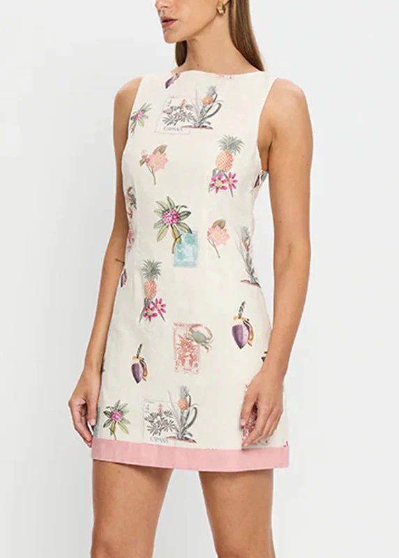 Bohemian Beige Slash Neck Patchwork Mid Dresses Summer - Image 4