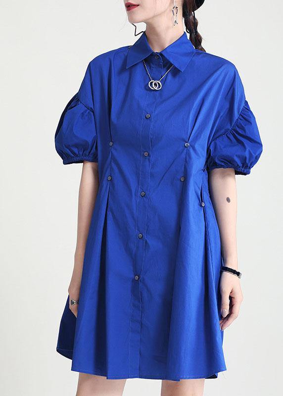 Bohemian Black Puff Sleeve Peter Pan Collar Patchwork Summer Sundress - Image 2