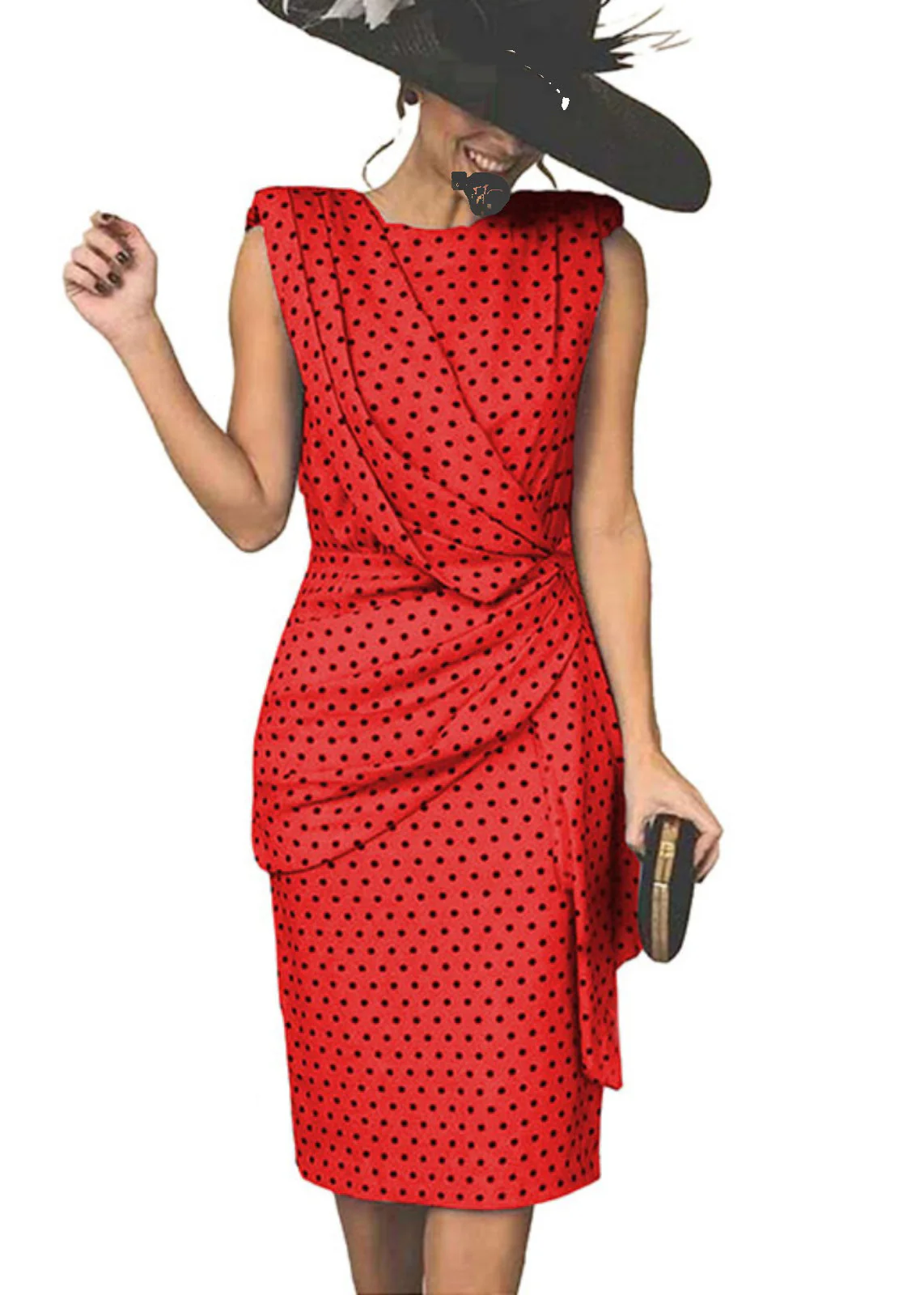 Bohemian Blue Dot Asymmetrical Wraped Dresses Summer - Image 3