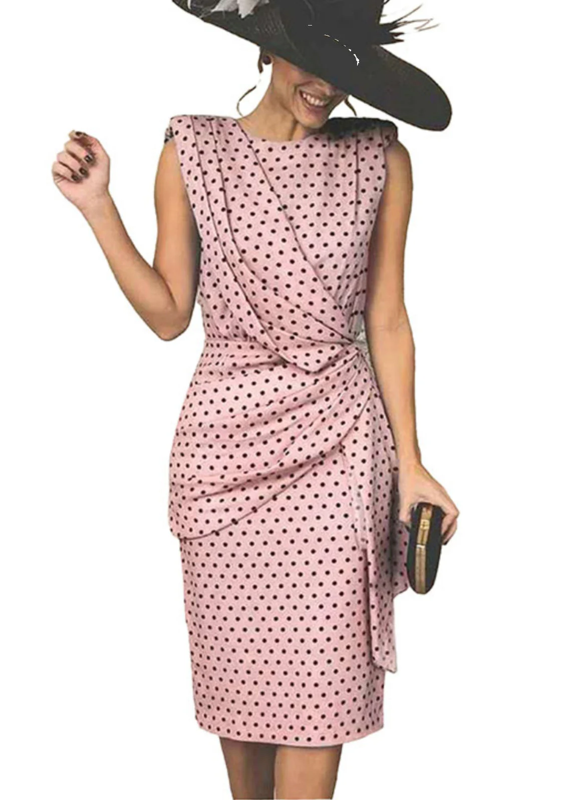 Bohemian Blue Dot Asymmetrical Wraped Dresses Summer - Image 5