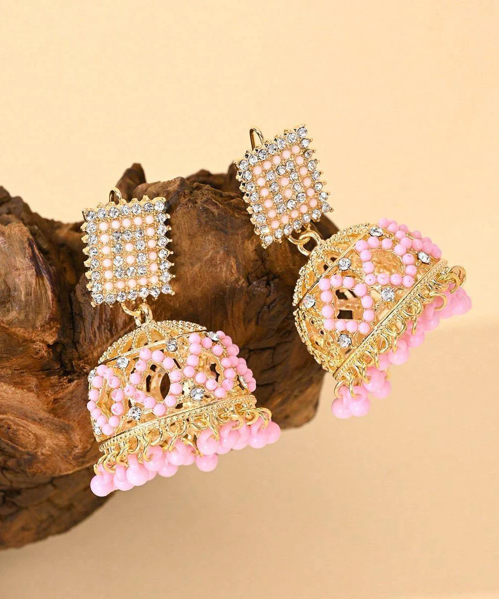 Bohemian Green Copper Alloy Zircon Hollow Out Drop Earrings - Image 4