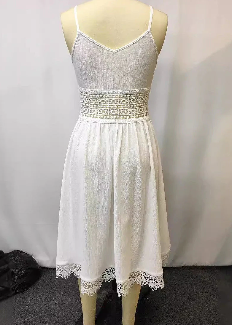 Bohemian-Green-V-Neck-Plaid-Button-Chiffon-Long-Dress-Sleeveless - Image 5