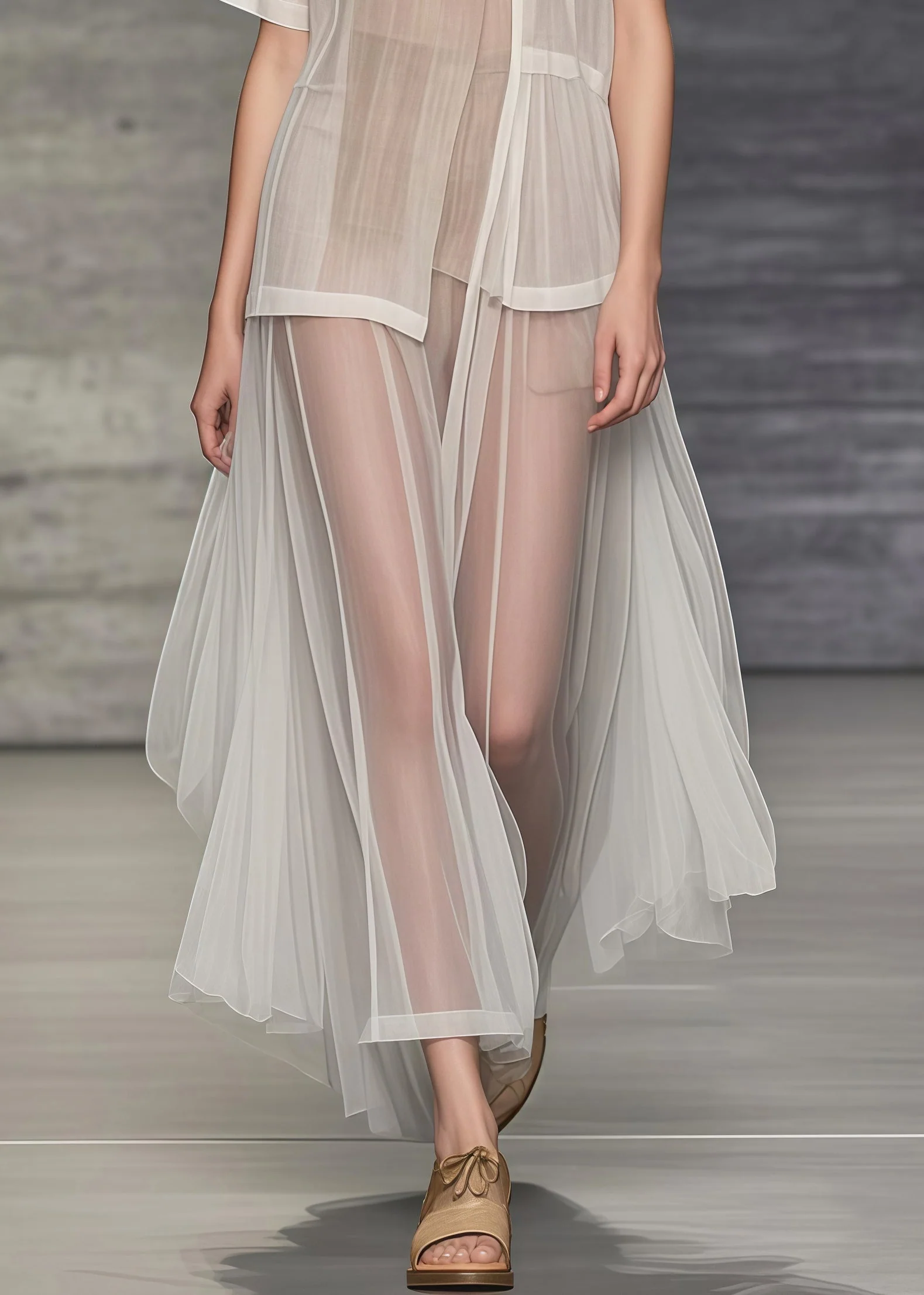 Bohemian Khaki Asymmetrical Patchwork Tulle Robe Dresses Summer - Image 4