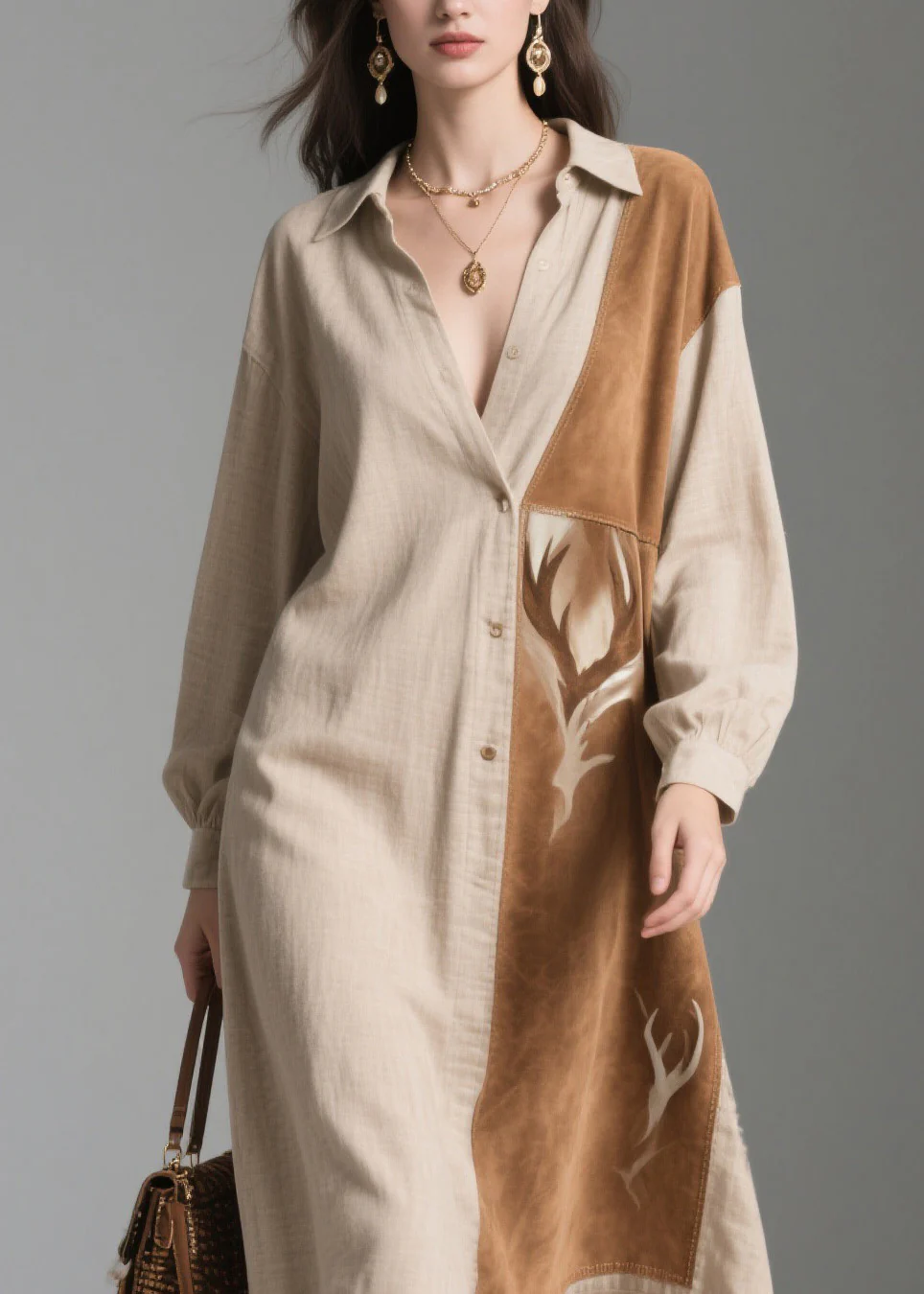 Bohemian Peter Pan Collar Tassel Patchwork Cotton Dresses Spring - Image 2