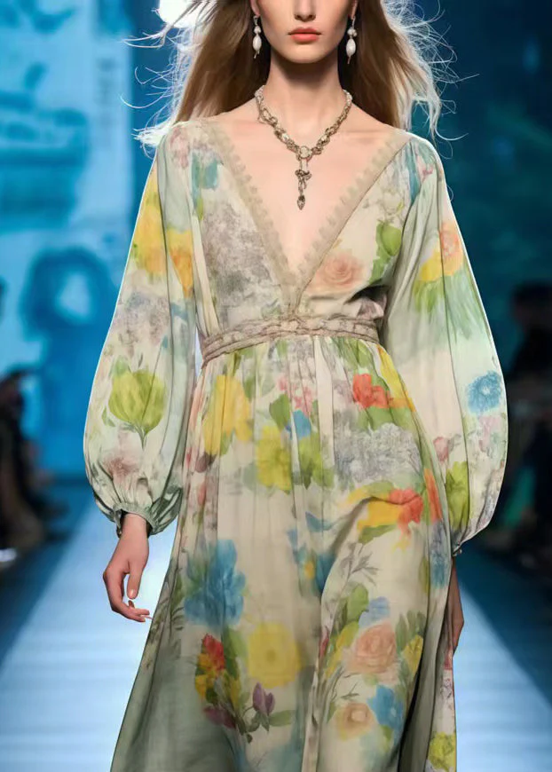 Bohemian Polychrome Print Cotton Party Dress Summer - Image 2