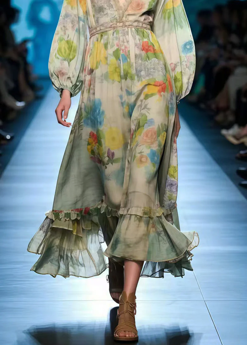 Bohemian Polychrome Print Cotton Party Dress Summer - Image 4