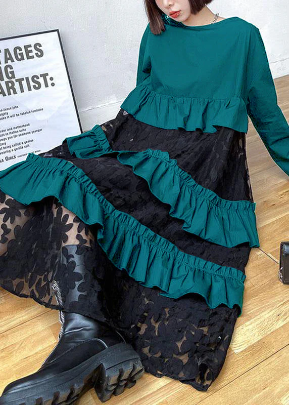 Bohemian purple Ruffles Fall Lace Dresses - Image 3