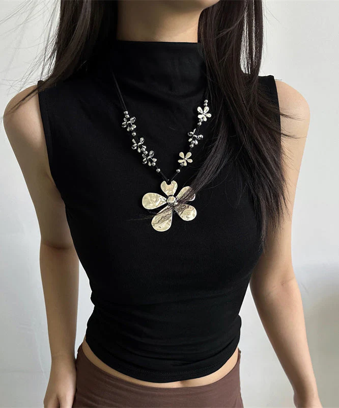 Bohemian Style Metal Flower Pendant Necklace - Image 2