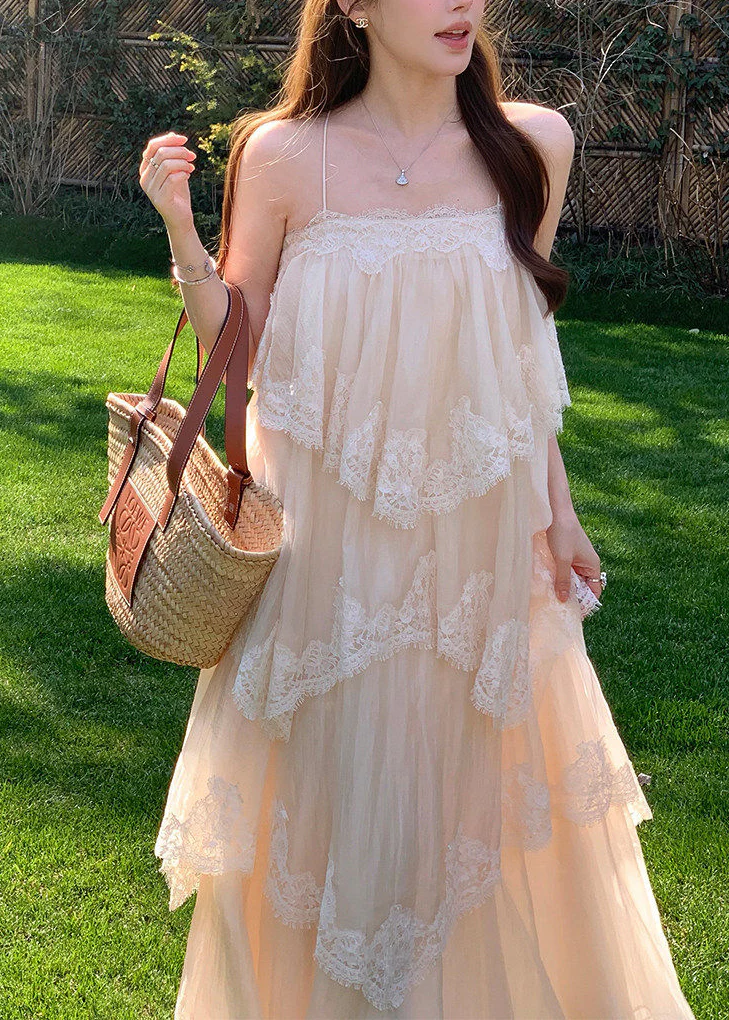 Bohemian White Exra Large Hem Patchwork Lace Sundress Summer - Image 3