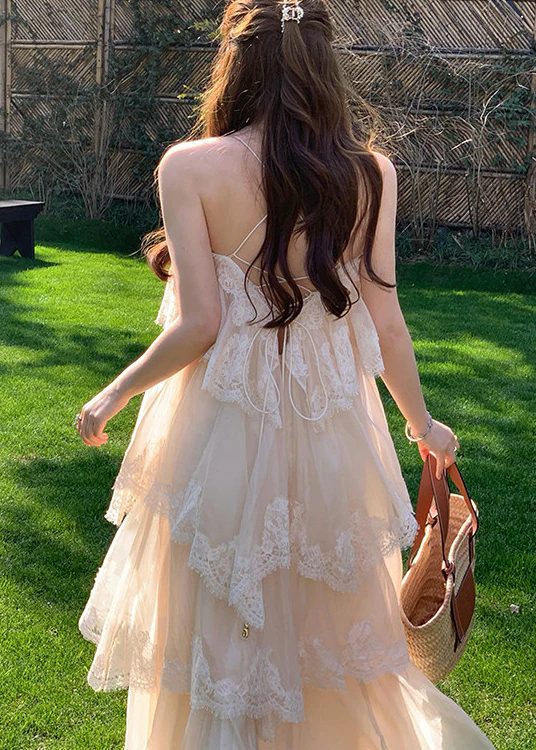 Bohemian White Exra Large Hem Patchwork Lace Sundress Summer - Image 5