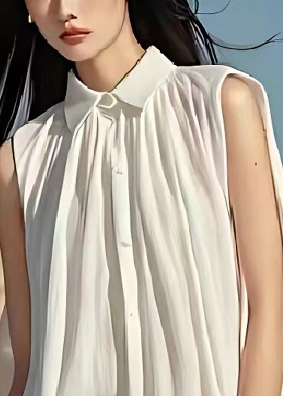 Bohemian White Oversized Linen Beach Dress Sleeveless - Image 3