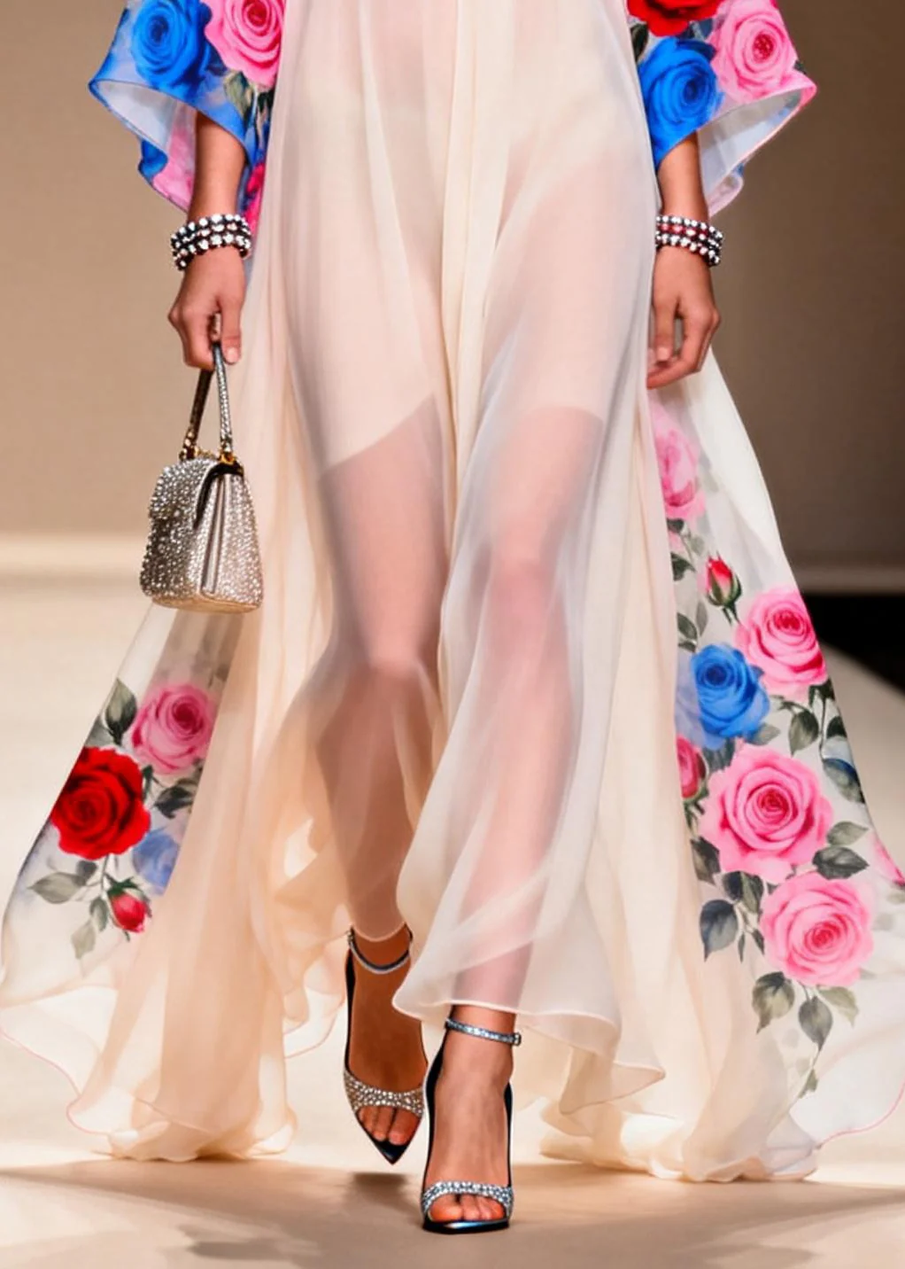 Bohemian White Oversized Print Chiffon Vacation Dresses Summer - Image 4