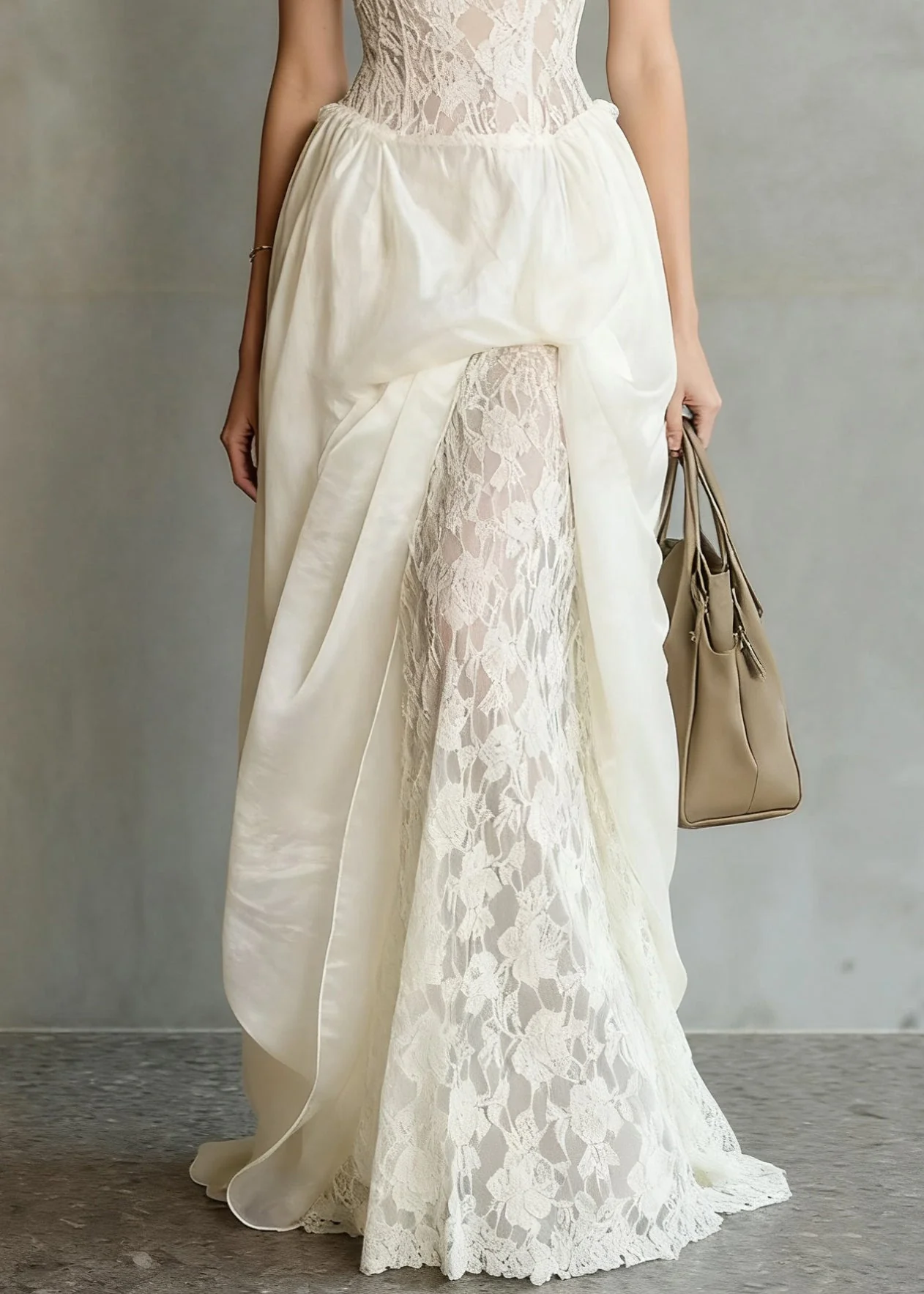 Bohemian White V Neck Lace Patchwork Spaghetti Strap Dress Sleeveless - Image 4