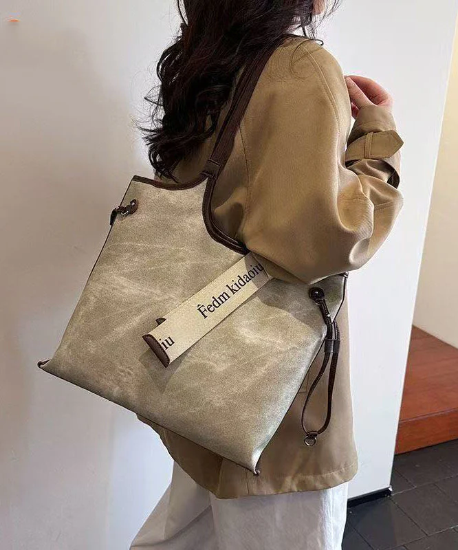 Boho Beige Tie Dye Solid Durable Faux Leather Women Handbags - Image 3