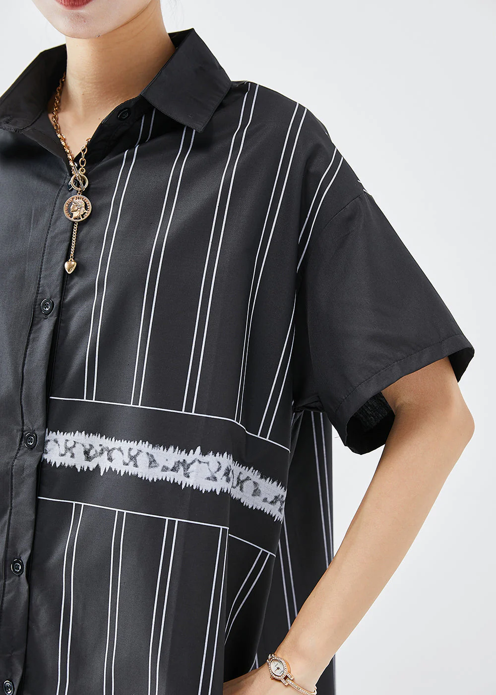 Boho Black Asymmetrical Patchwork Cotton Dress Summer - Image 5