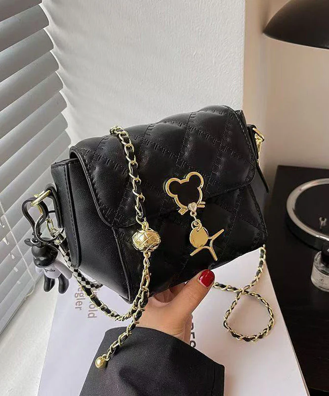 Boho Black Mickey Solid Durable Faux Leather Micro Bag - Image 3