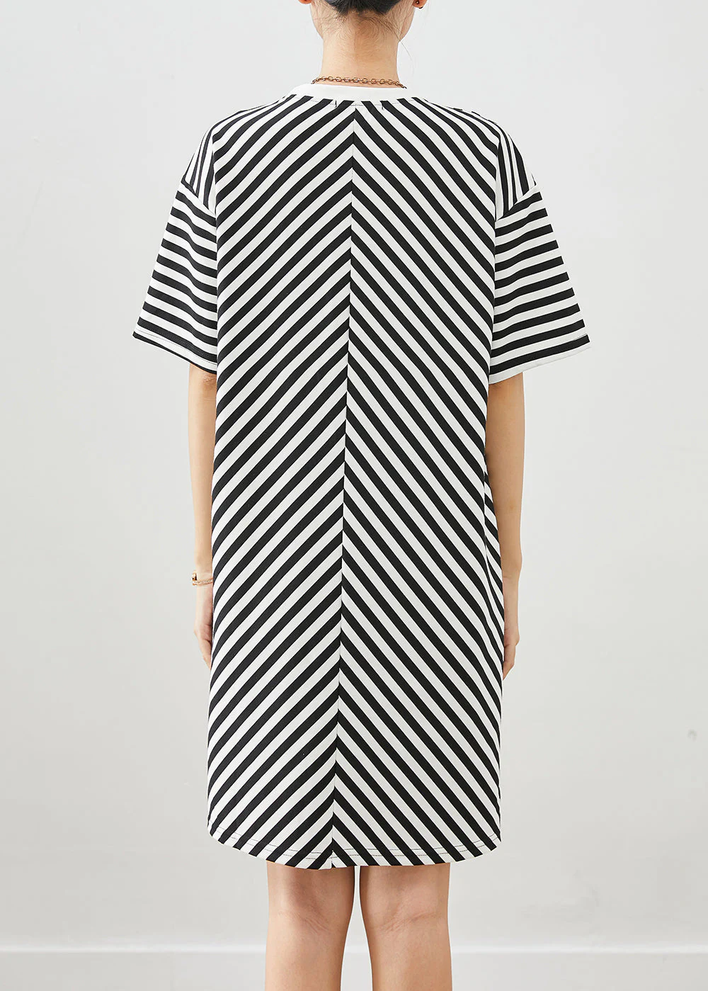 Boho Black Striped Cotton Vacation Dresses Summer - Image 4