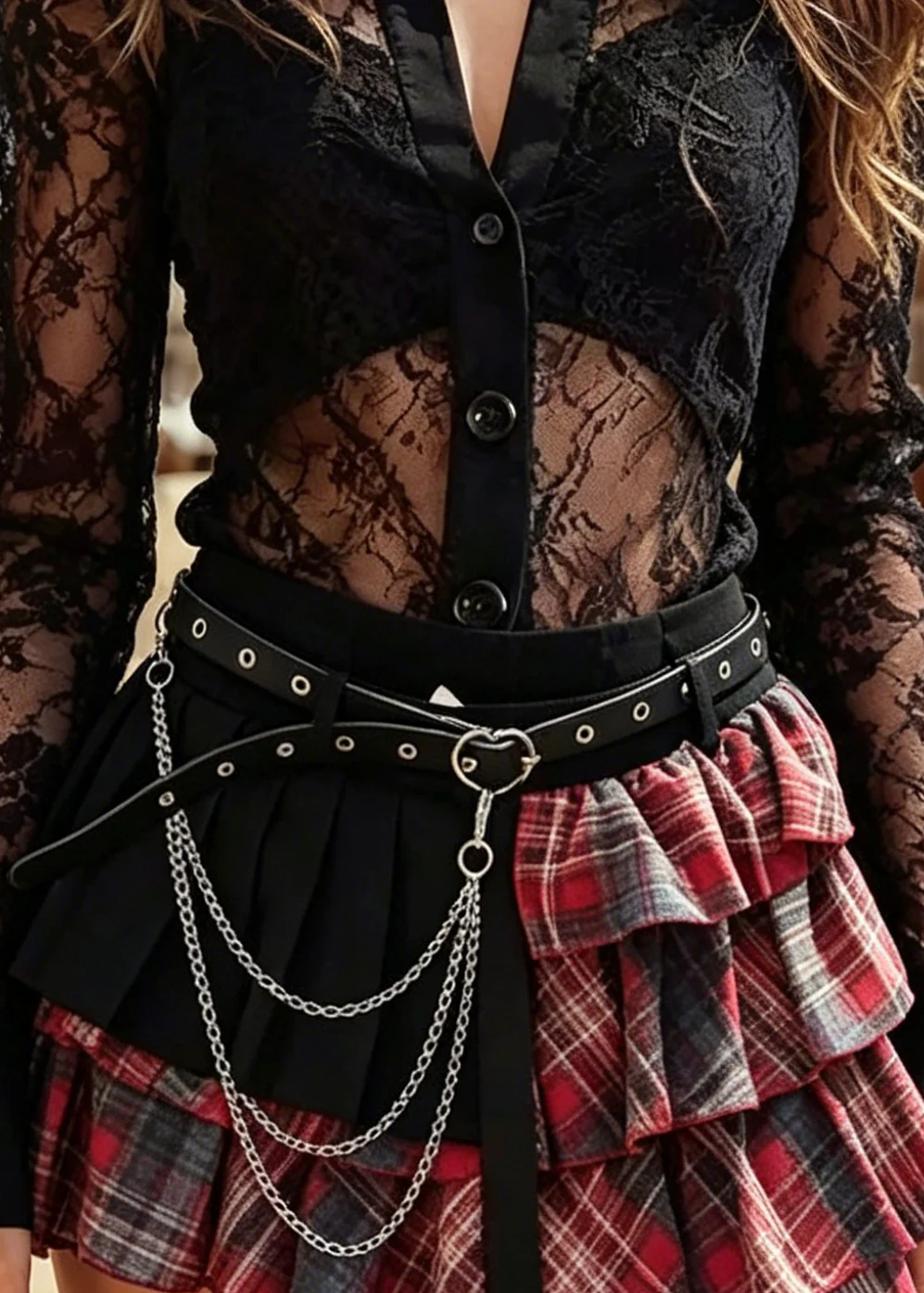 Boho Black V Neck Hollow Out Lace Sheer Shirts Summer - Image 4