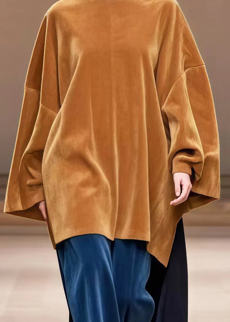 Boho Brown Oversized Patchwork Corduroy Fake Two Piece Dresses Spring - Image 3