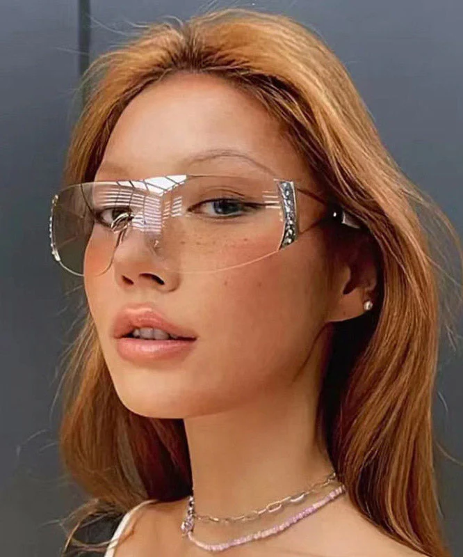 Boho Gold Grey Resin Zircon UV Protection Sunglasses - Image 3