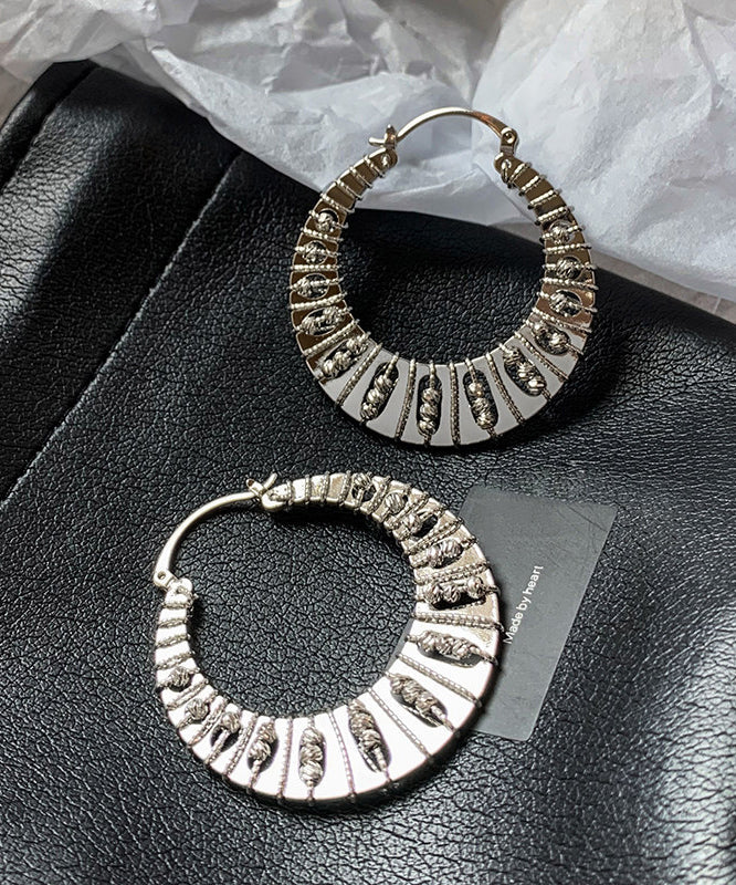 Boho Golden Hollow Out High Quality Metal Hoop Earrings - Image 4