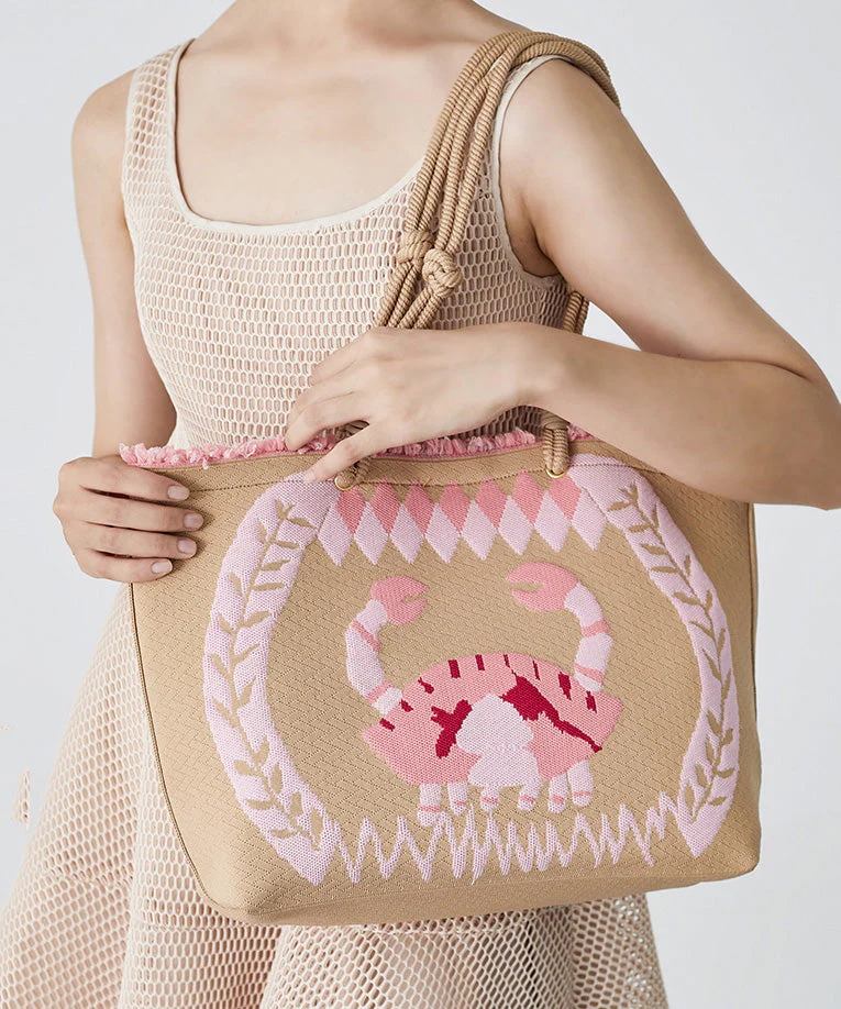 Boho Pink Jacquard Patchwork Ruffled Cotton Shoulder Handbag - Image 4