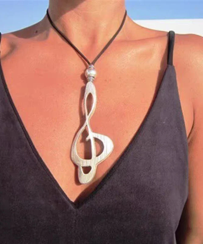 Boho Silver Alloy Leather Pearl European American Pendant Necklace - Image 4