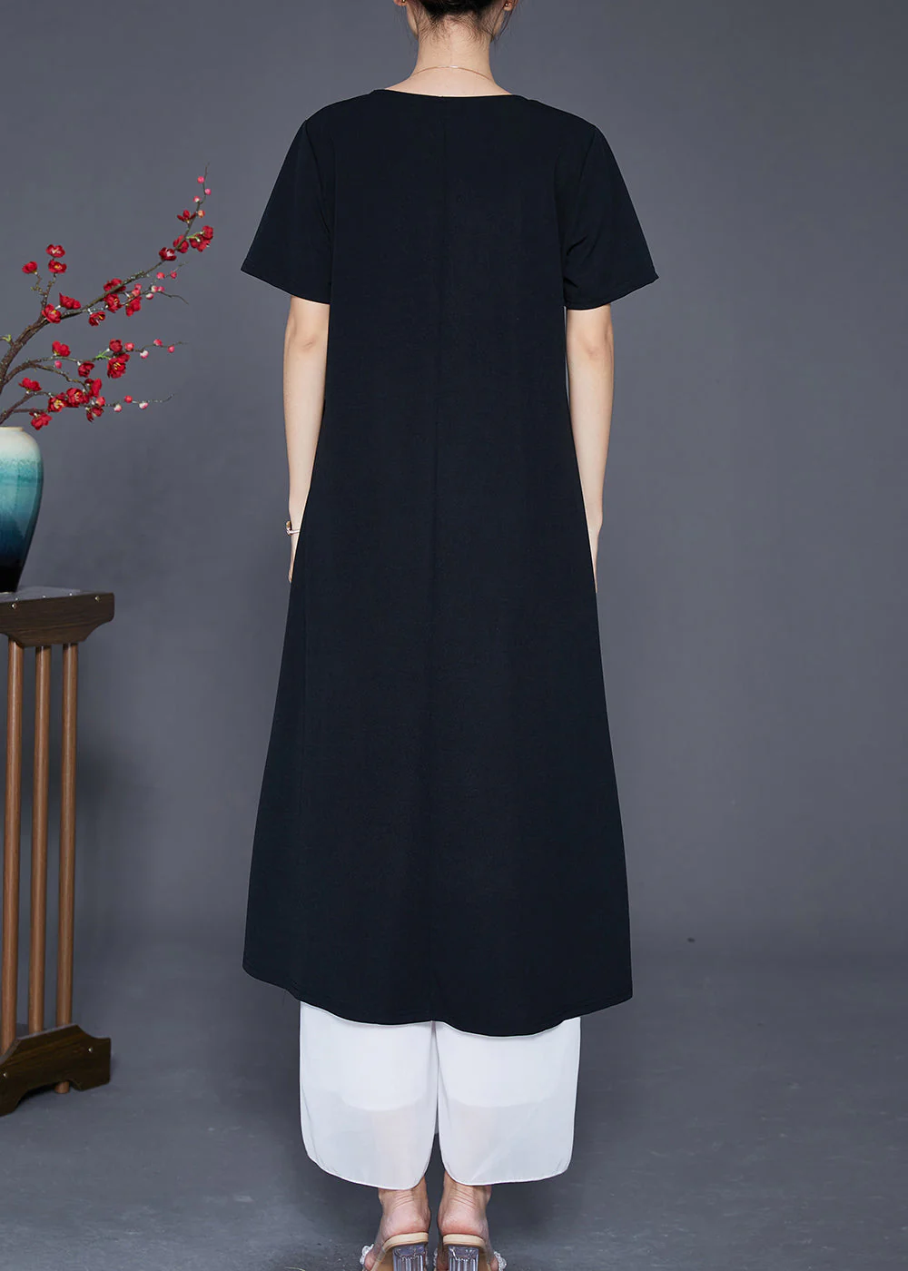 Boutique Black Embroideried Floral Patchwork Tulle Cotton Vacation Dresses Summer - Image 4