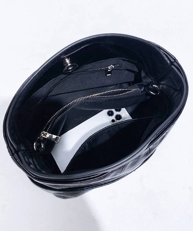 Boutique Black Jacquard Large Capacity Faux Leather Clutch Bag - Image 5