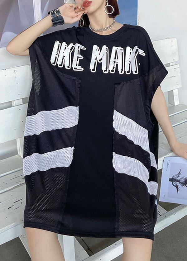Boutique Black O-Neck Patchwork Sleeve less Dress - Image 2