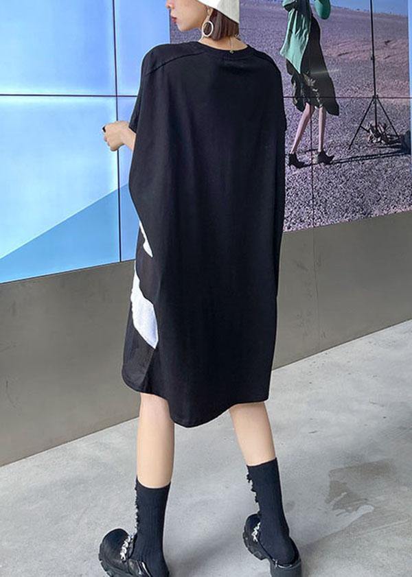 Boutique Black O-Neck Patchwork Sleeve less Dress - Image 4